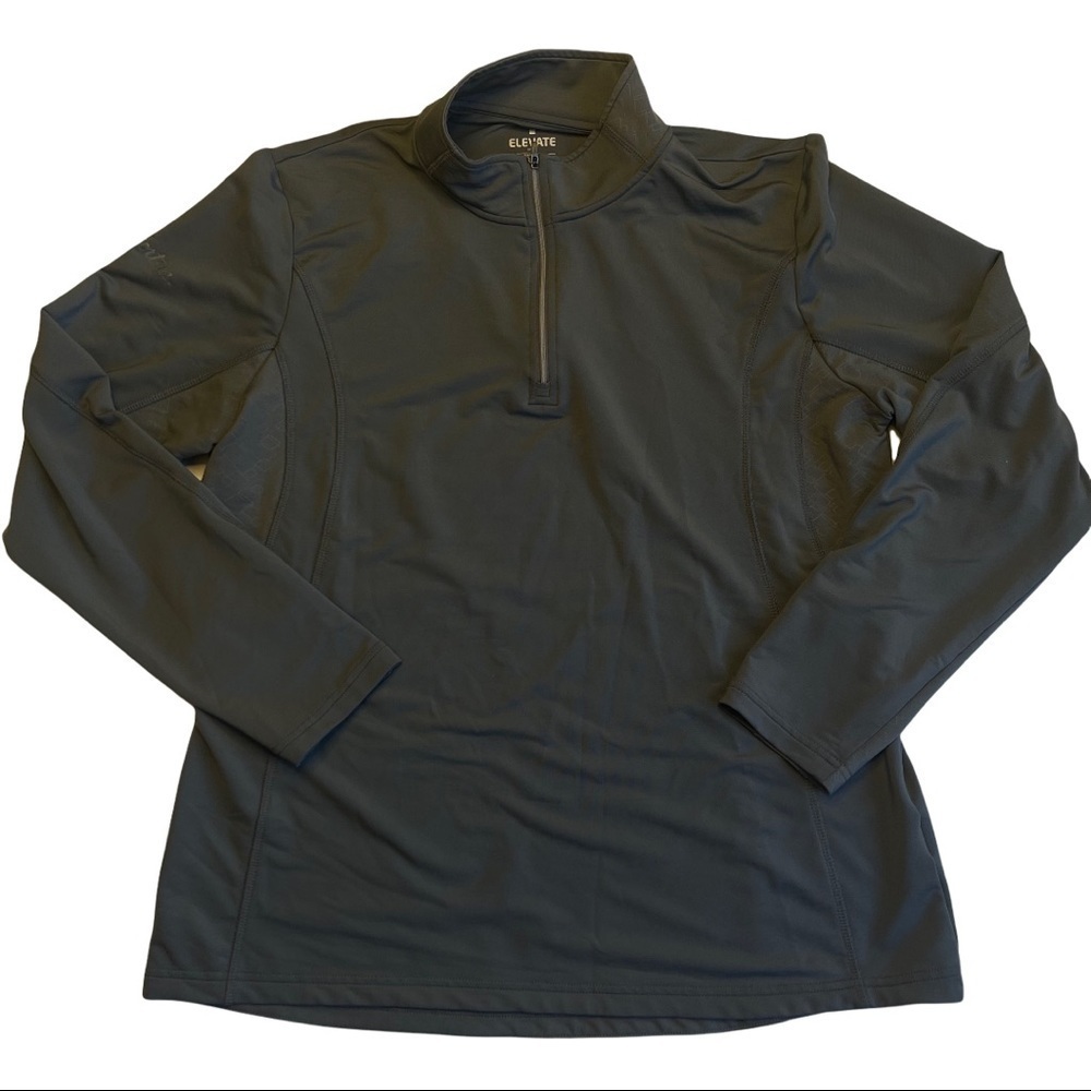 Elevate Grey 1/4 Zip Grey Long Sleeved Activewear Tim Horton’s Pullover Sweater